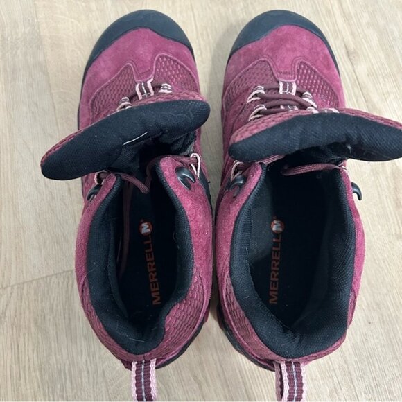 Merrell Chameleon 7 Limit Mid Waterproof Maroon Red Outdoor Hiking Boots 9.5 - Picture 7 of 7